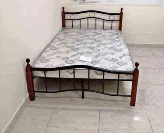 used-double-bed-wooden-steel-for-sale-big-0